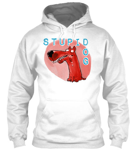 stupid dog funny cartoon with text