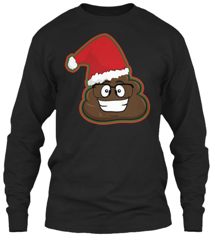 Poop Emoji with Santa Cap amp; Eye Glasses