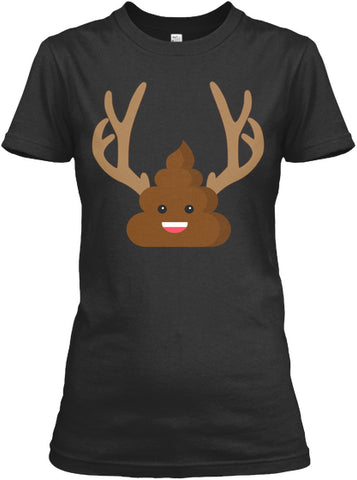 Funny Poop Emoji Rudolph Reindeer Xmas