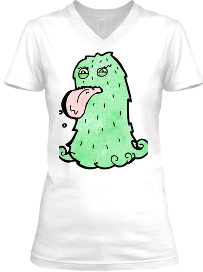funny green hairy monster cartoon