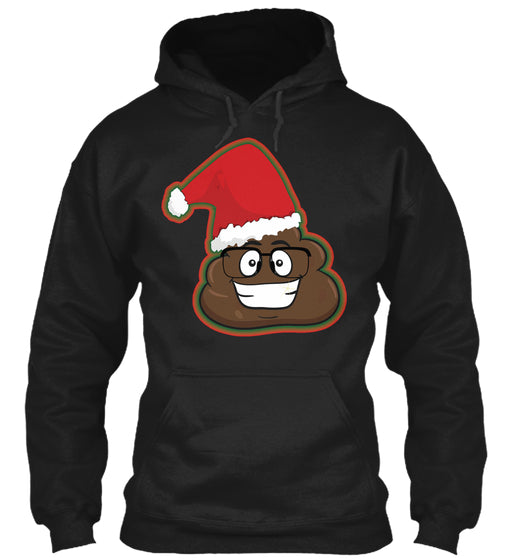Poop Emoji with Santa Cap amp; Eye Glasses