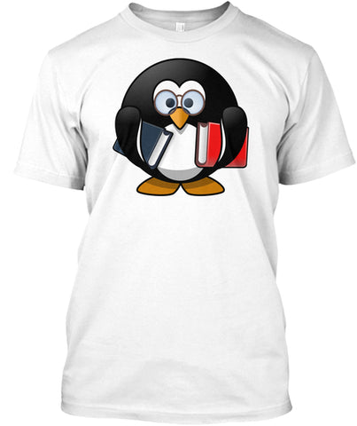 Cute Cartoon Smart Bookworm Penguin