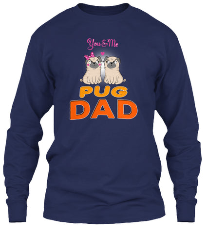Funny Pug And Lettering Dad