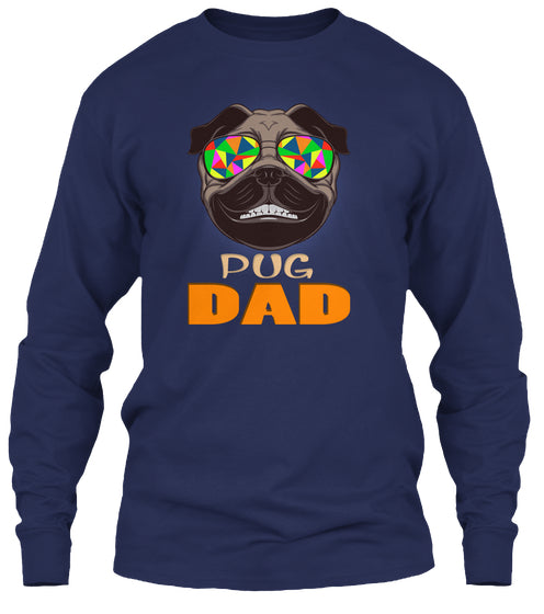 Funny Pug Smiling With Glasses Dad