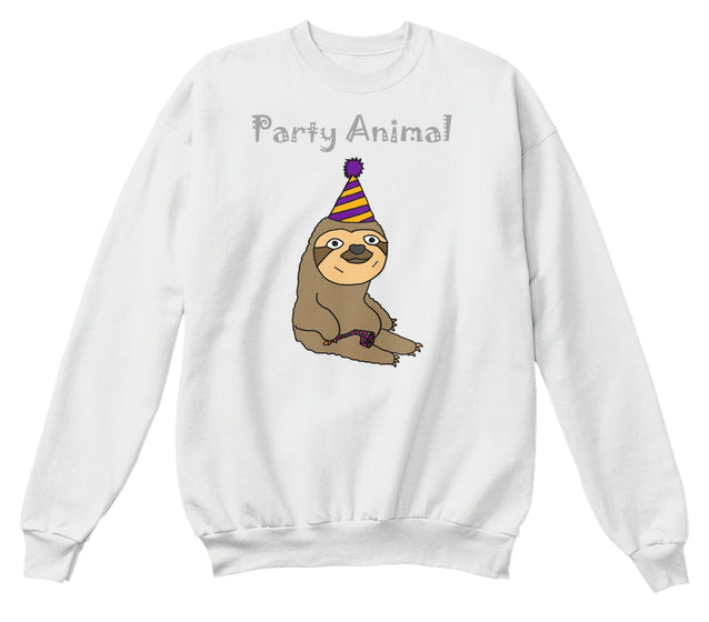 Funny Funky Sloth Party Animal Cartoon