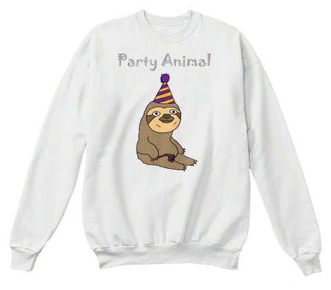Funny Funky Sloth Party Animal Cartoon
