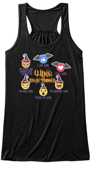 WINE REACTIONS T SHIRT FUNNY HALLOWEEN S
