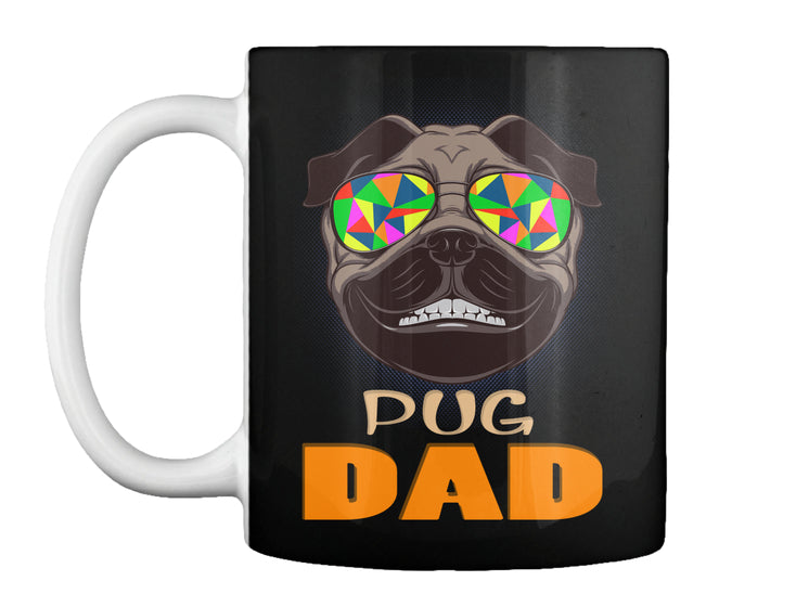 Funny Pug Smiling With Glasses Dad