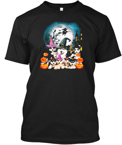 SIBERIAN HUSKY T SHIRT HAPPY HALLOWEEN S