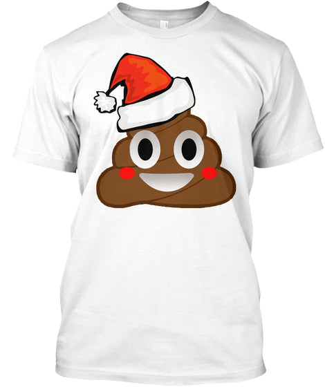 Funny Emoji Santa Hat Christmas Poop Shirt