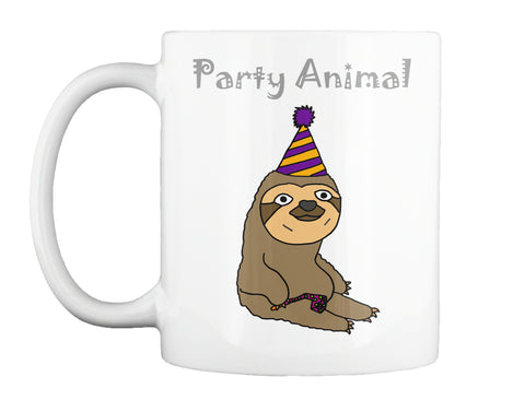 Funny Funky Sloth Party Animal Cartoon