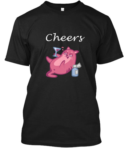 Cat Pets Drinking Cheers Martini Funny