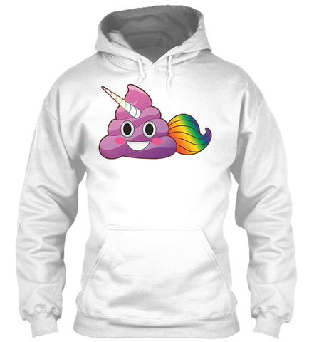 Cute Magical Unicorn Poop Emoji with Rainbow Tail