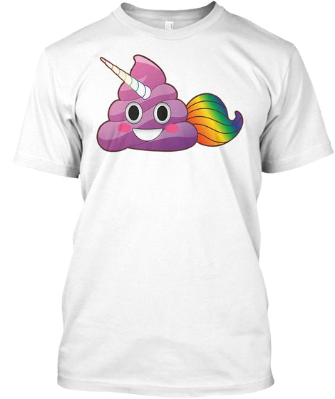 Cute Magical Unicorn Poop Emoji with Rainbow Tail