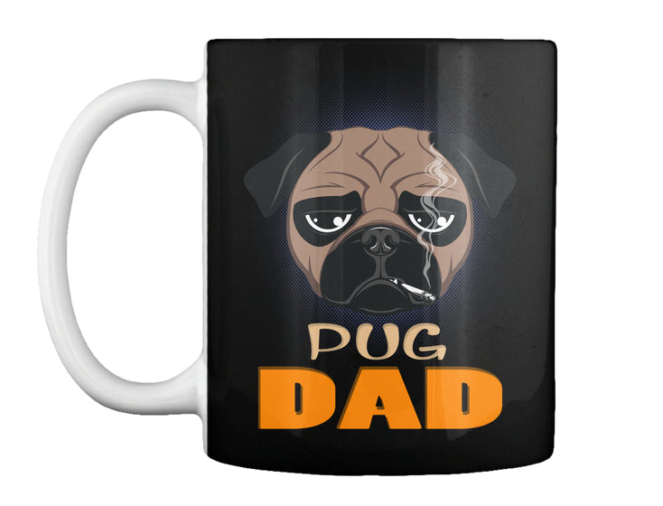 Funny Pug Dad Dog Smoking A Cigarette