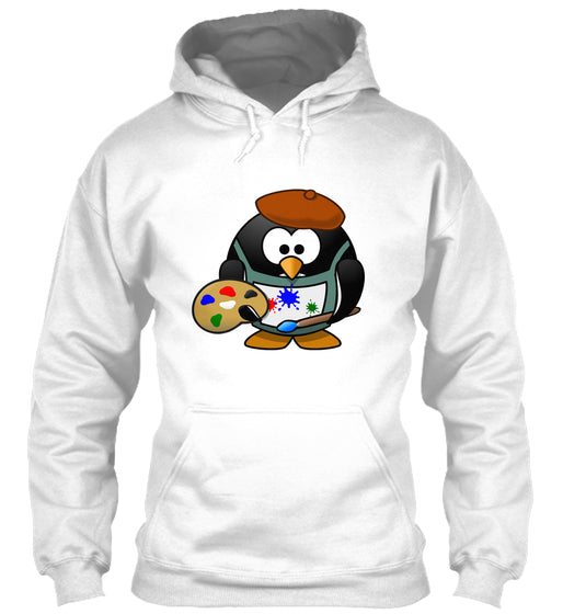 Cute Cartoon Painter Penguin