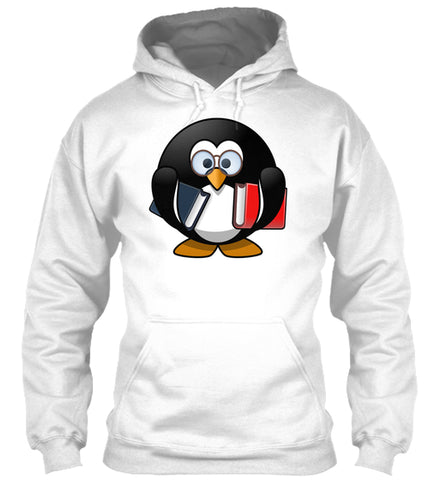 Cute Cartoon Smart Bookworm Penguin