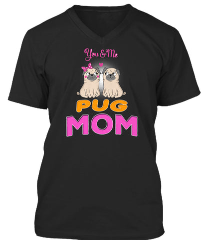Funny Pug And Lettering Mom