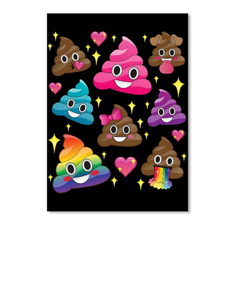 Cute Girl Rainbow Emoji Poop T-Shirt