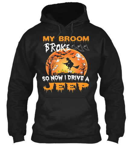 My Broom Broke Drive Jeep Halloween Tees