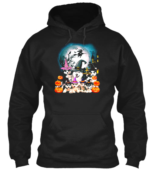 SIBERIAN HUSKY T SHIRT HAPPY HALLOWEEN S