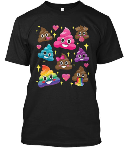 Cute Girl Rainbow Emoji Poop T-Shirt