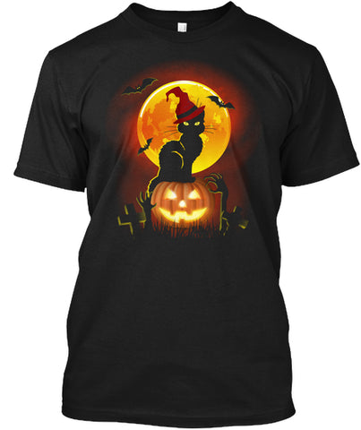 Happy Halloween Witch Cat T Shirt