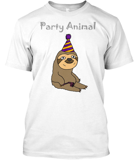 Funny Funky Sloth Party Animal Cartoon