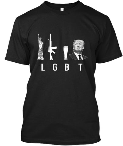 LGBT- Liberty gun beer trump T-shirt