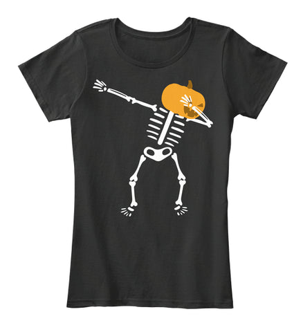 Dabbing Skeleton T-shirt Pumpkin Funny