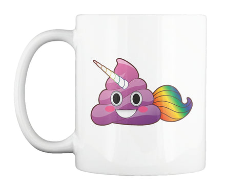 Cute Magical Unicorn Poop Emoji with Rainbow Tail