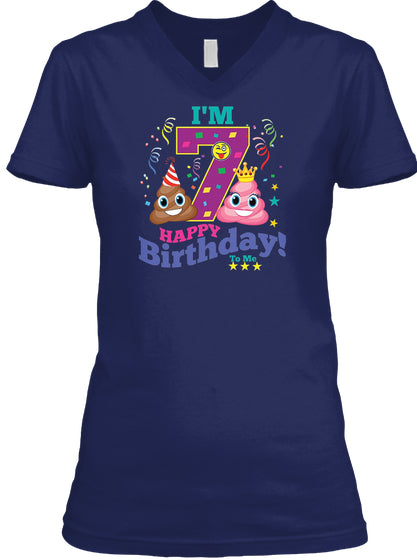 Poop Emoji Happy 7th Birthday Shirt