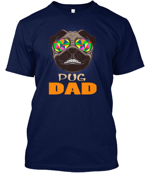 Funny Pug Smiling With Glasses Dad