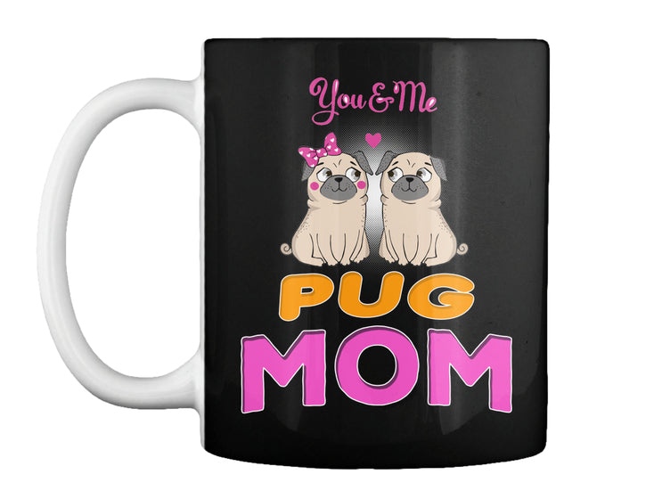 Funny Pug And Lettering Mom