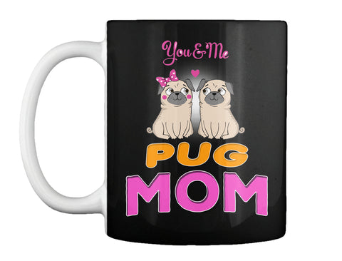 Funny Pug And Lettering Mom