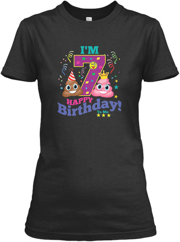 Poop Emoji Happy 7th Birthday Shirt