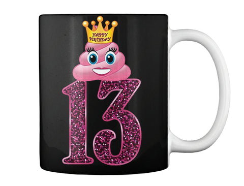 GIRLS 13TH BIRTHDAY POOP EMOJI PRINCESS