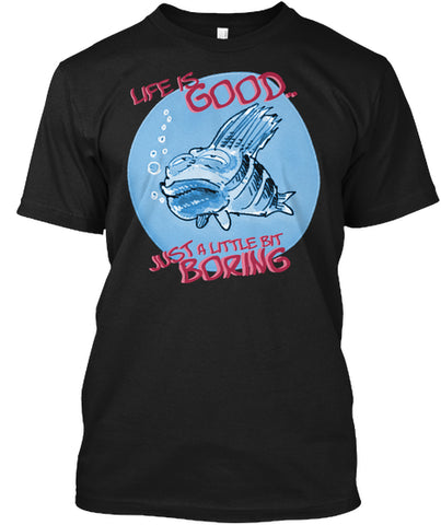 bored fish cartoon style funny illustration