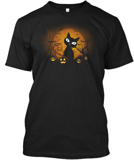 Halloween Black Cat T Shirt