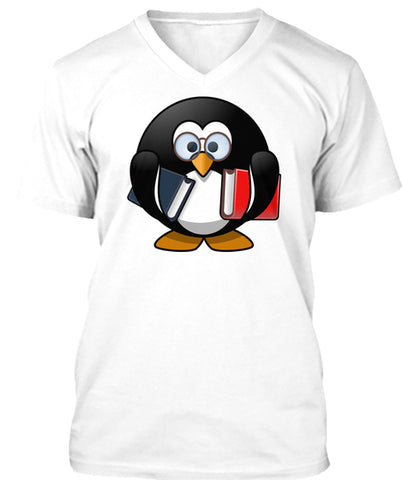 Cute Cartoon Smart Bookworm Penguin