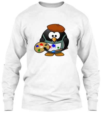 Cute Cartoon Painter Penguin