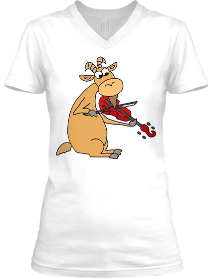 Funny Funky Goat Playing the Fiddle Cartoon