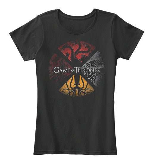 Game of Throness Four Houses Circle Tee