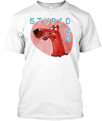 stupid dog funny cartoon with text