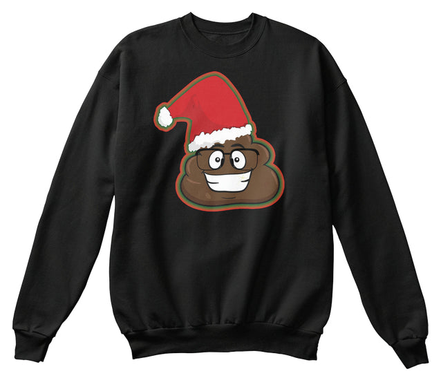 Poop Emoji with Santa Cap amp; Eye Glasses