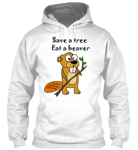 Cool Funny Beaver Holding Tree Cartoon
