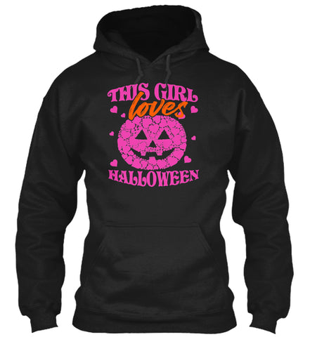 THIS GIRL LOVES HALLOWEEN T SHIRT PINK