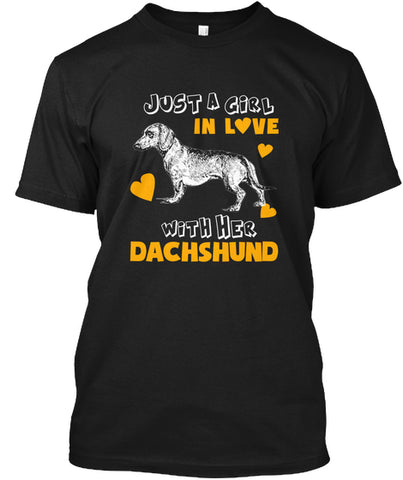 Funny Pet Tee Love With Her Dachshund