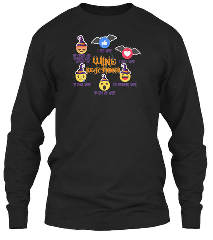 WINE REACTIONS T SHIRT FUNNY HALLOWEEN S