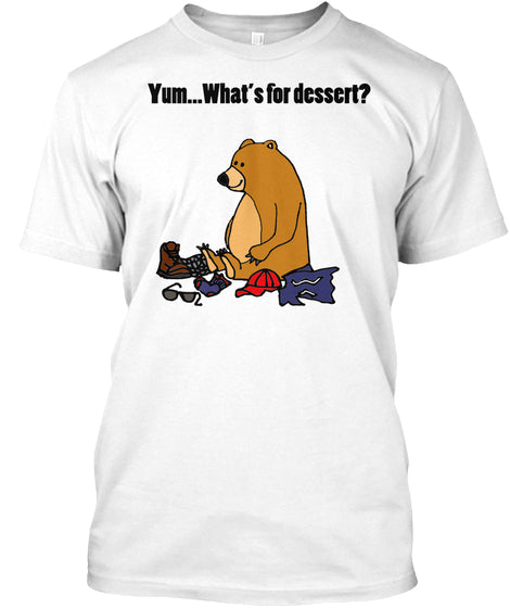 Funny Brown Bear Eating Hiker Cartoon